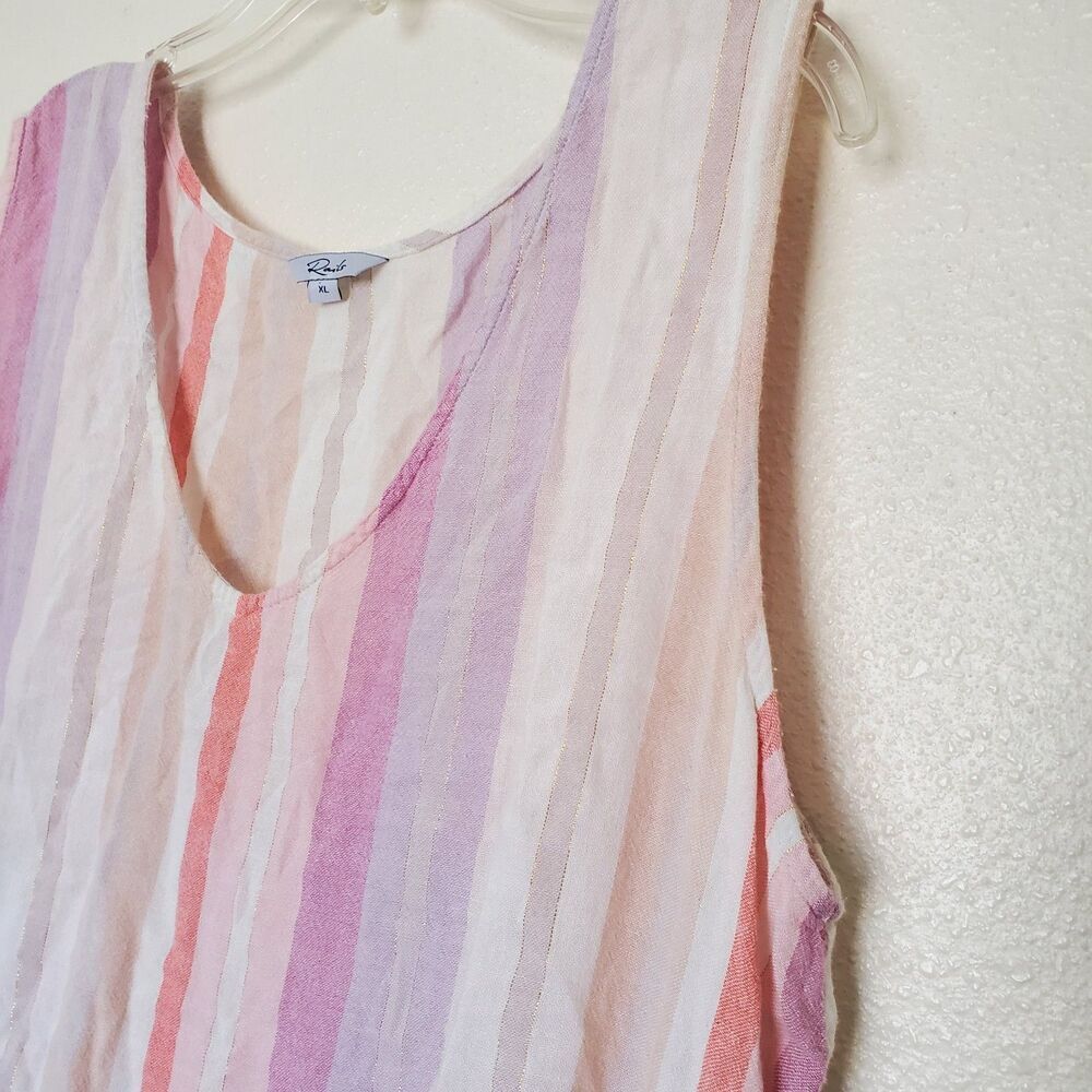 Rails Mira Juliette Striped Peplum Tank Top Size XL Sleeveless V Neck Multicolor - Picture 4 of 16